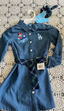 Dodger / Minnie Mouse dress and scrunchy