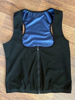 Black Sweat Sauna Vest with Zipper