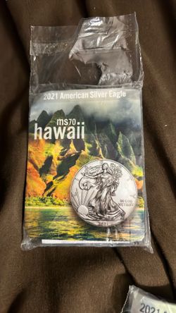 Hawaii 2021 American silver Eagle coin T1 $1 MS70 NG