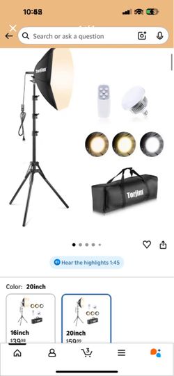 Torjim 20-Inch Softbox Photography Lighting Kit