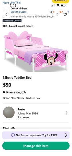 Delta Children Minnie Mouse Toddler Bed