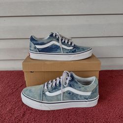 Vans Off the Wall Acid Washed Denim Low Top Skate Sneaker unisex