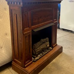 Beautiful Cherrywood Portable Fireplace 