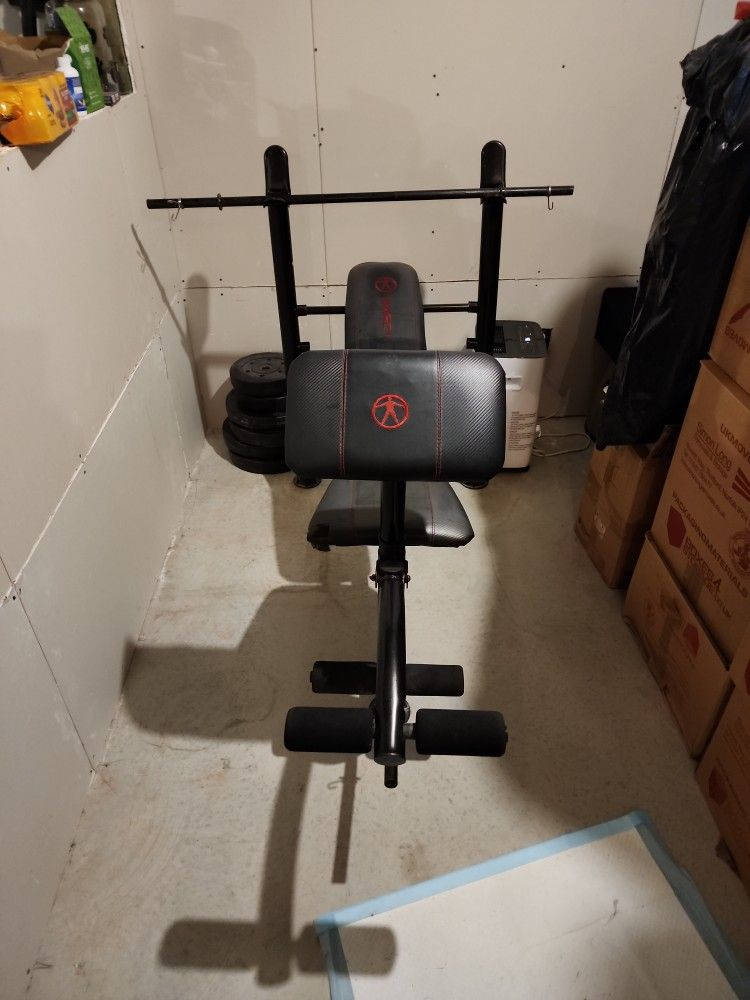 Marcy Adjustable Weight Bench and Weights