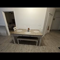 Dining Table w/ chairs and Bench