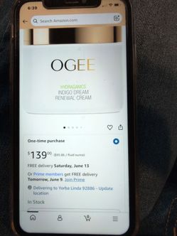 Clean OGEE Hydraganics Indigo Dream Renewal Cream. Product is a skincare cream.