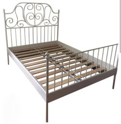 FULL bed and White iron bed frame