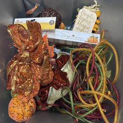 Bin Of Assorted Fall Craft Supplies