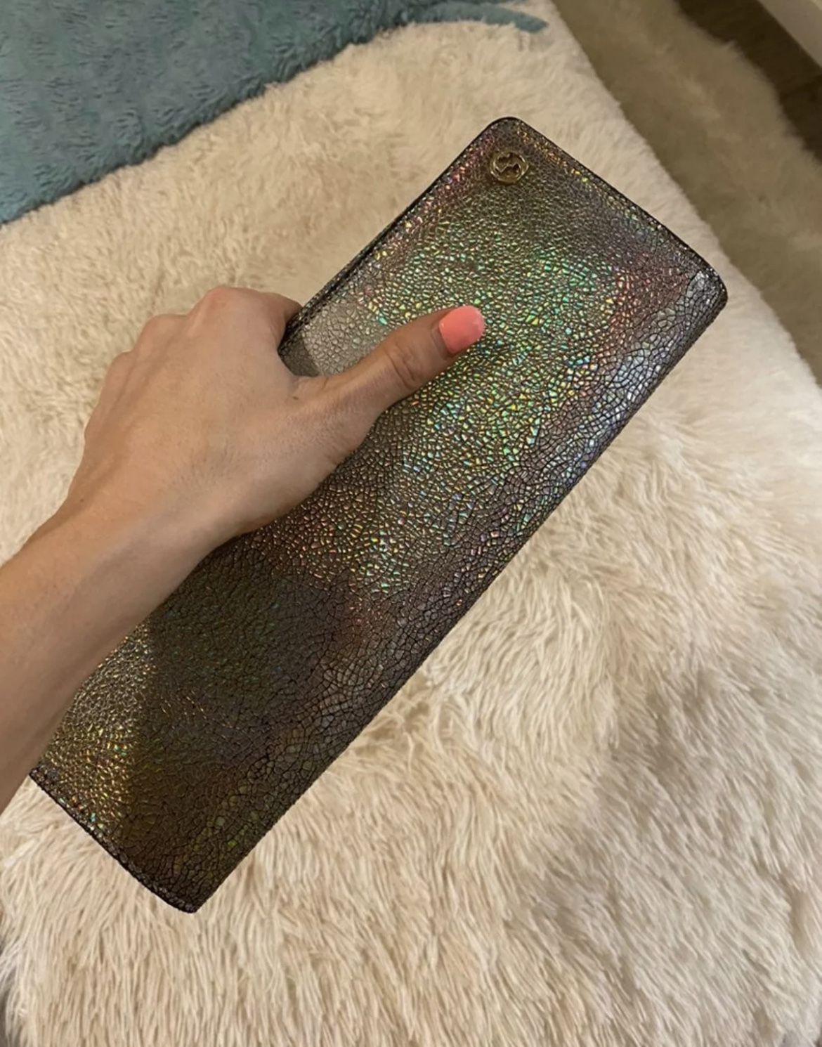 Authentic Iridescent Gucci Clutch