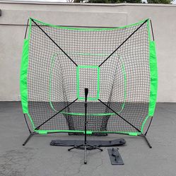 (New in Box) $75 Baseball, Softball 7x7ft Practice (Net and Ball Tee Set) for Hitting Batting Training