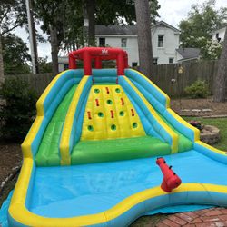 Kids Inflatable Water Slide, Splash Pad & Bounce House Combo