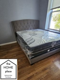 Queen Package Deal! Brand New Queen Bed Frame With Mattress & Boxspring 