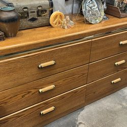 6 Drawer Lowboy Brass Handle Dresser (CT18DK)
