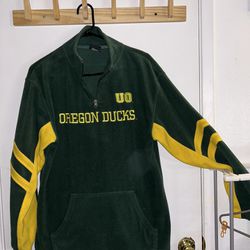 Pro Edge UO Oregon Ducks Embroidered Green Yellow Sweatshirt Jacket Men’s Sz M