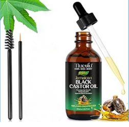 100% Pure Cold Pressed Jamaican Black Castor Oil for Hair, Eyelashes & Eyebrows,Body & Skin