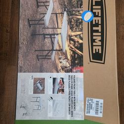 Lifetime 42" Table with Benches (HDPE & Powder Coated Steel). Boulder Gray. Price Is firm