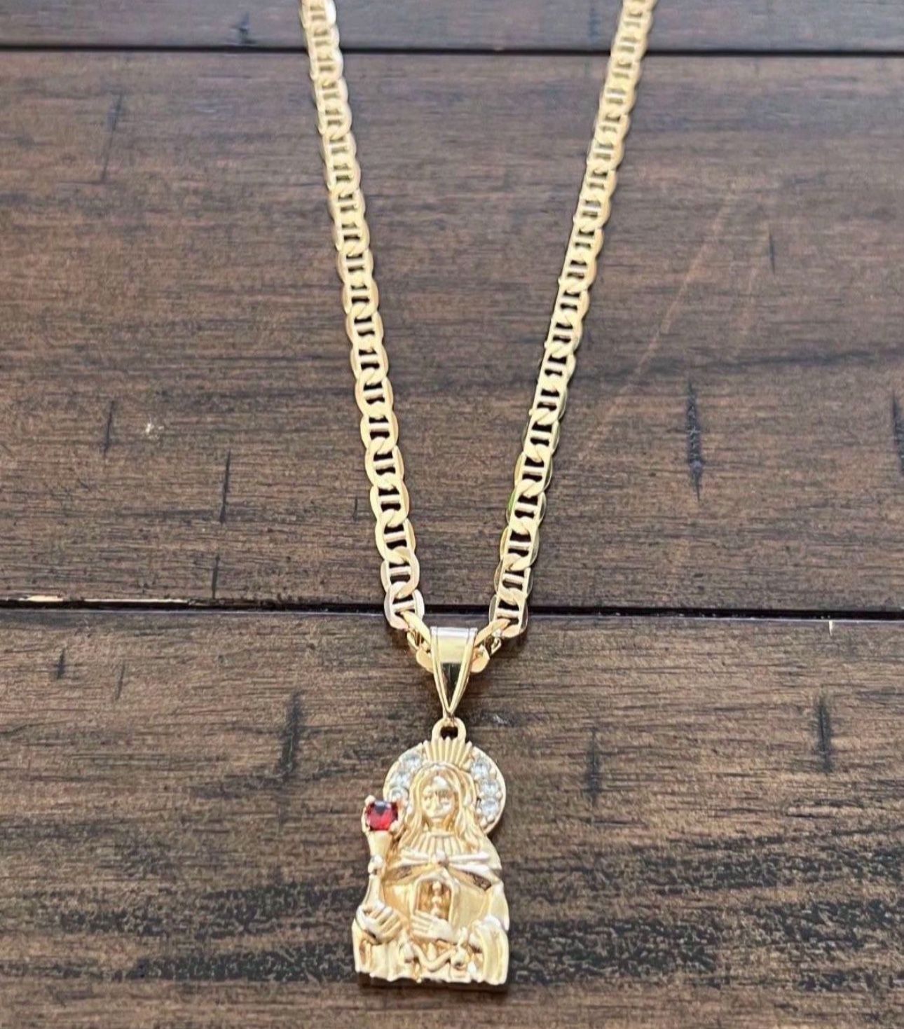 Gold Filled Mariner Chain With Sta Barbara Pendant