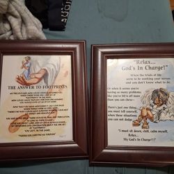 Picture frame of gods in charge &THE ANSWER TO FOOTPRINTS