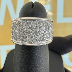 14k White Gold solid Diamond Fashion Ring