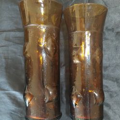 Antique handblown amber glass Tumblers