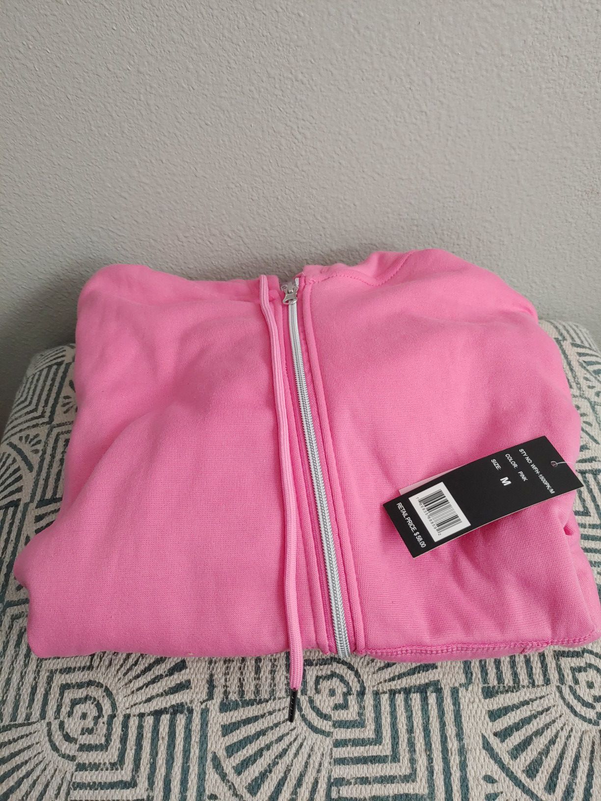 Galaxy By Harvic Pink Zip-up Hoodie New With Tags medium retail $58.00