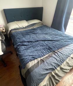 Queen Upholstered Bed Frame with Headboard