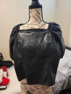 Faux Leather Top