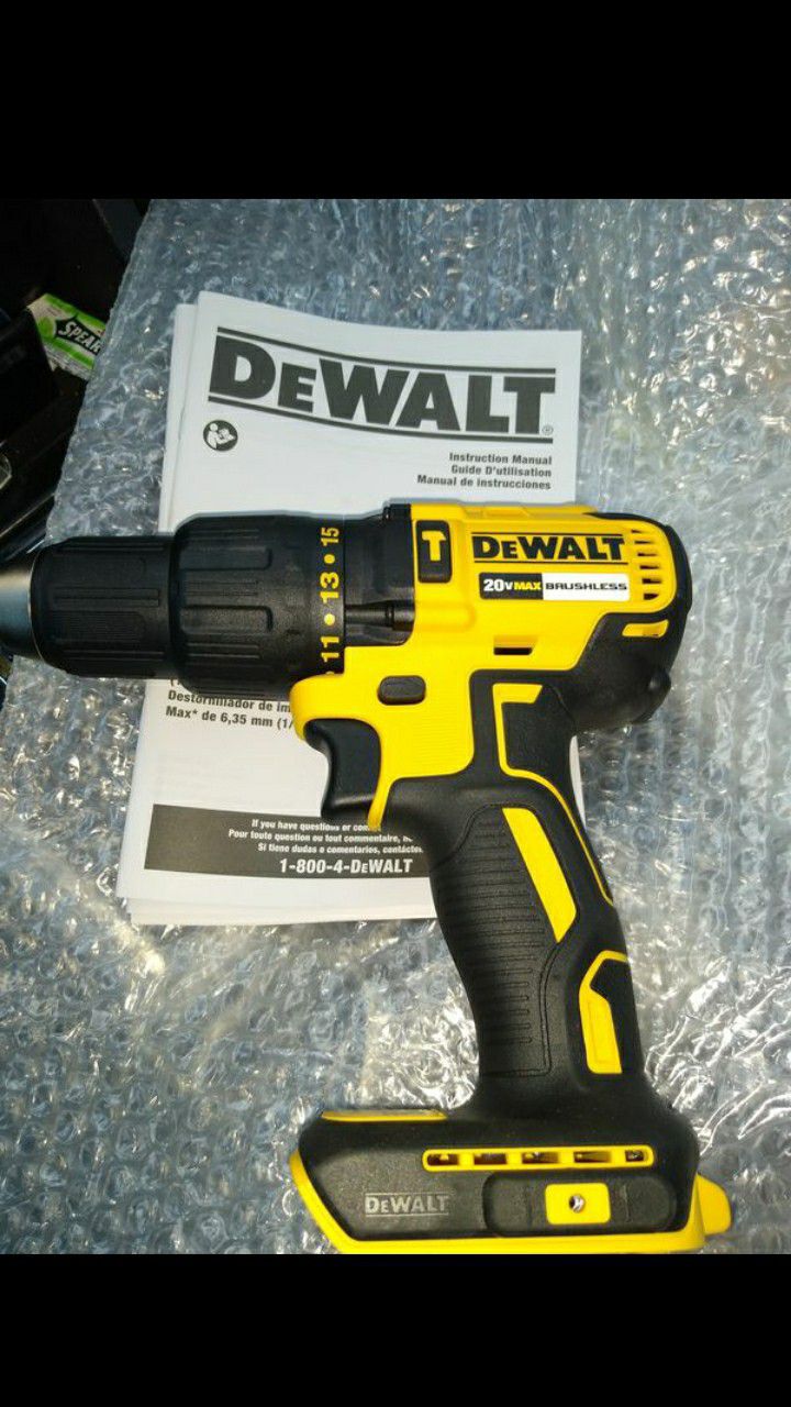 NEW Dewalt 20 Volt Brushless Hammer Drill Driver 20v Max xr BARE TOOL