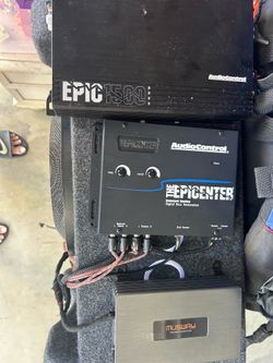 Car sound system, Amps, subwoofer, bass enhancer