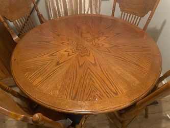 Solid Oak Round Dining Table