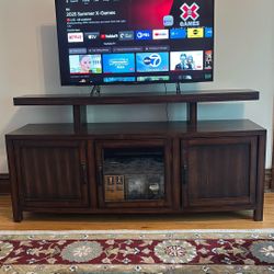 Wood TV Stand with Mount Shelf