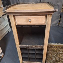 PERFECT WOOD BAR FOR SALE W/ WINE HOLDER AND GLASS RACK