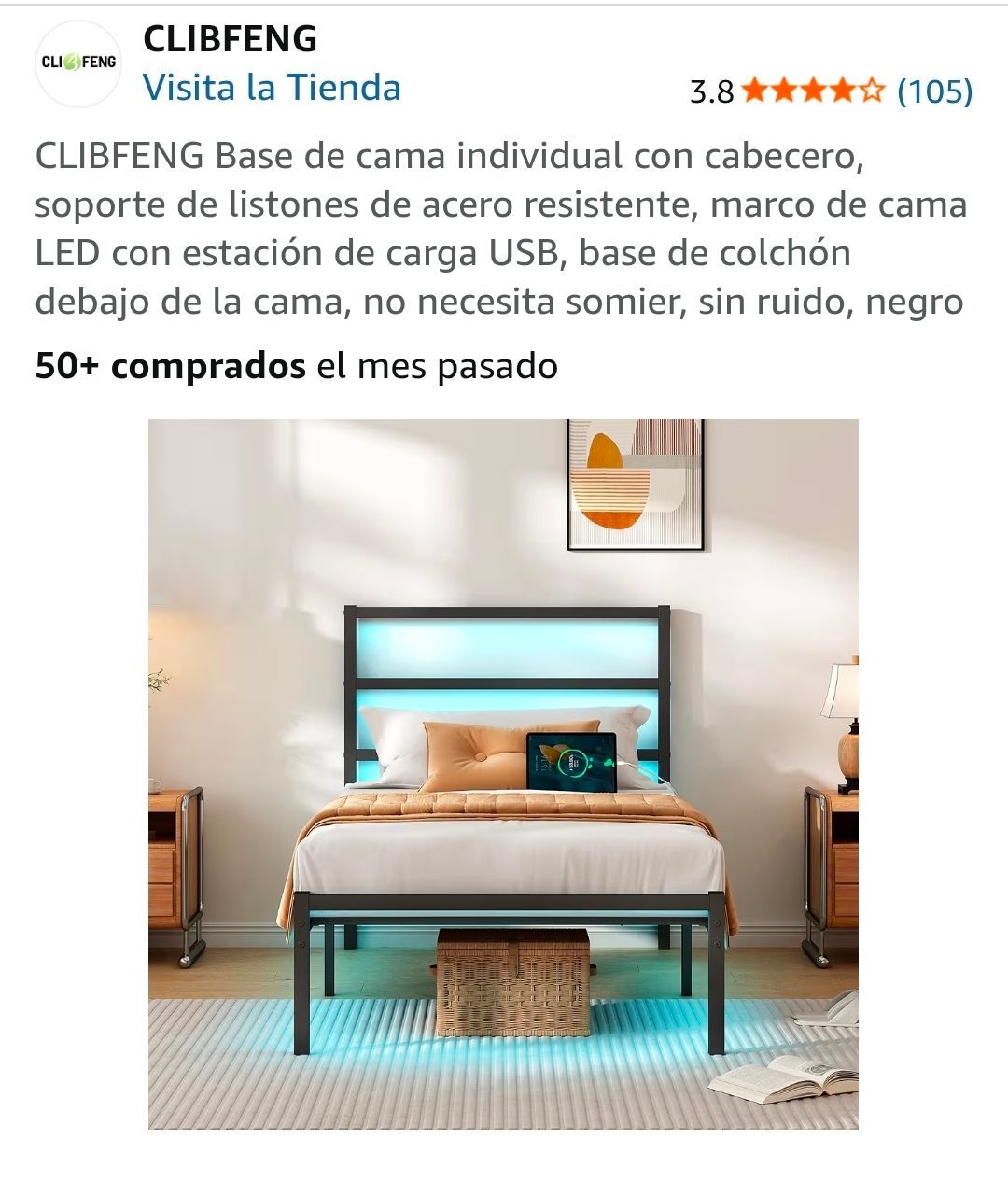 NEW LED bed frame with station