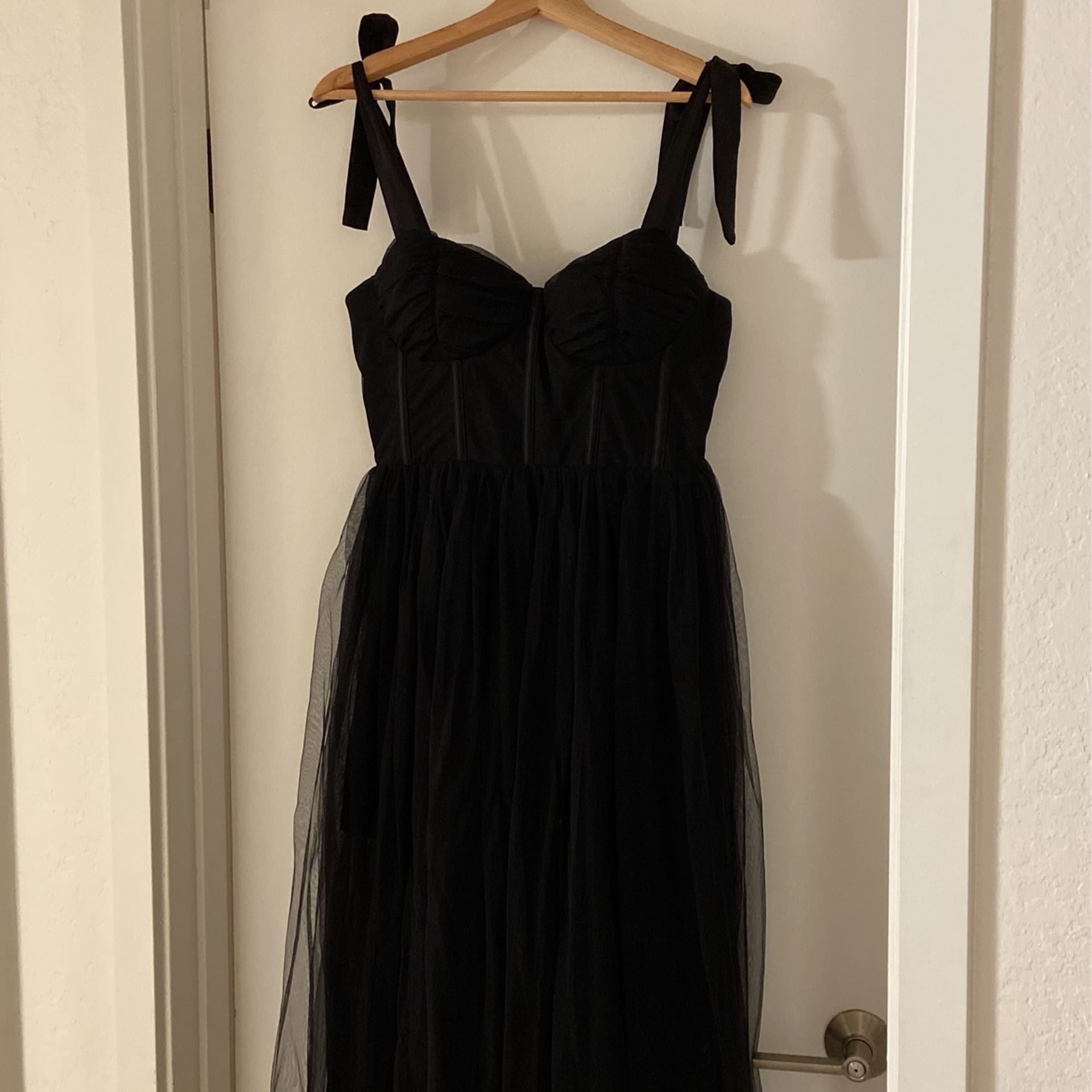 Black Sweetheart Top  Floor Length Corset Style Dress