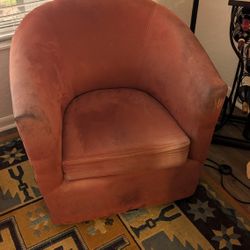 2 Rust Red Suede Chairs 
