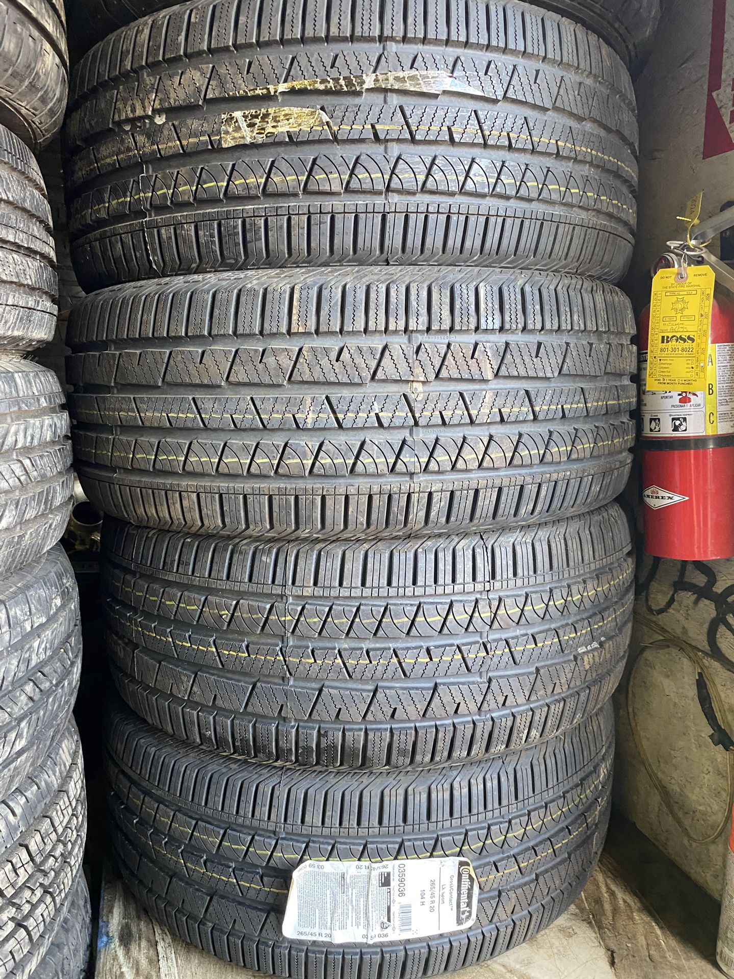 FULL SET TIRES NEW CONTINENTAL 265-45-20 CROS CONTAC FREE INSTAL BALANCE 