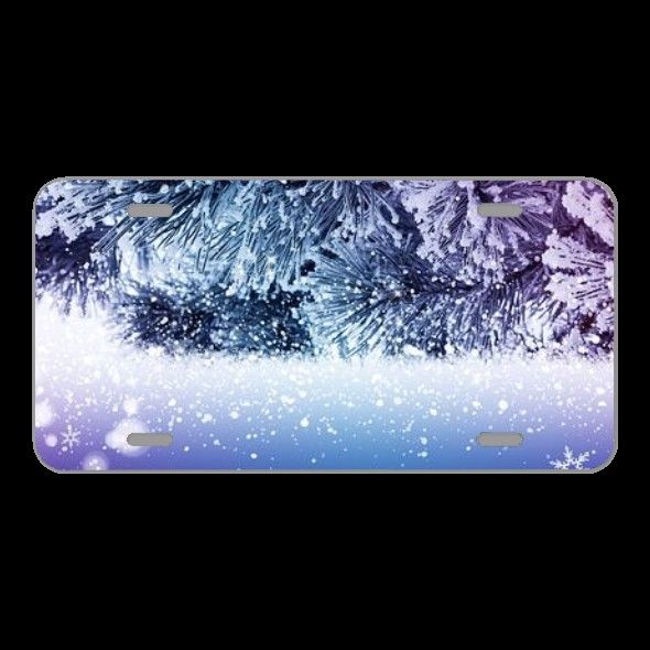 License Plate Novelty Car Front Snow Christmas Holiday Frost