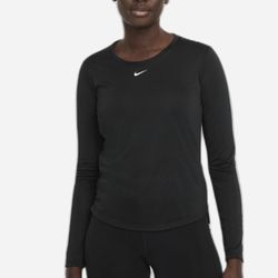 NEW Nike Dri-Fit Womens Small Jersey Long Sleeve Top - Black (DD0641-010)