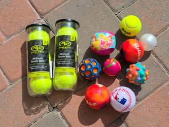 Assorted Toy & Sports Ball Bundle - Tennis Balls, Disney Princess, Stress Balls & More