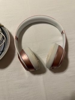 Rose gold beats headphones
