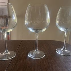 3 Exact Same Large Perfect Condition Wine Goblets