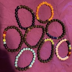 Assorted Stone Lava Bracelets