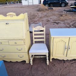 American Of Martinsville Set Of Furniture, Mid Century Modern. Secretary Chair And TV Cabinet/EndTable