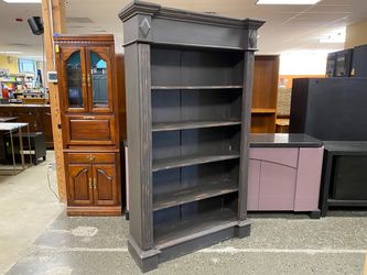 Dark Brown Painted 5-Shelf Bookcase