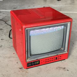 Vintage red Zenith CRT TV