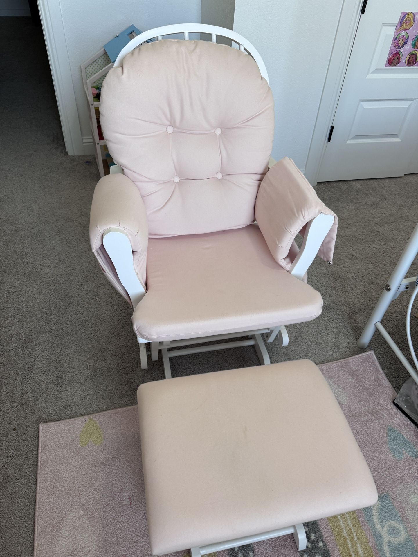 Costway Wood Rocker Chair With Ottaman Set