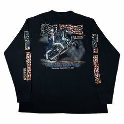 Vintage Iron Horse Saloon USA 9/11 2001 American Uncle Sam Biker Long-Sleeve T-Shirt Black Adult Size XL