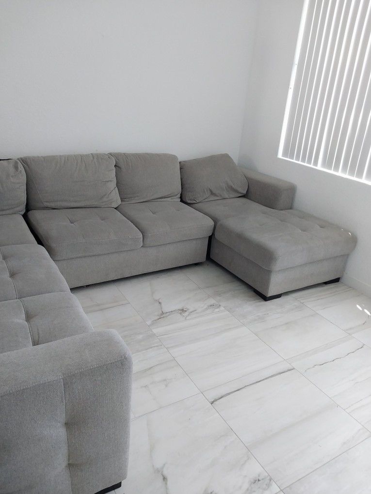 Grey Sectional Sofa Set 