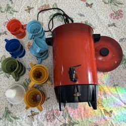 Vintage Westmark Red Coffee Maker & cup holders