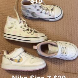 Toddler Girl Sneakers Size 7 and 8